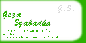 geza szabadka business card